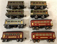 lot of 8 Tin Lionel Train Cars