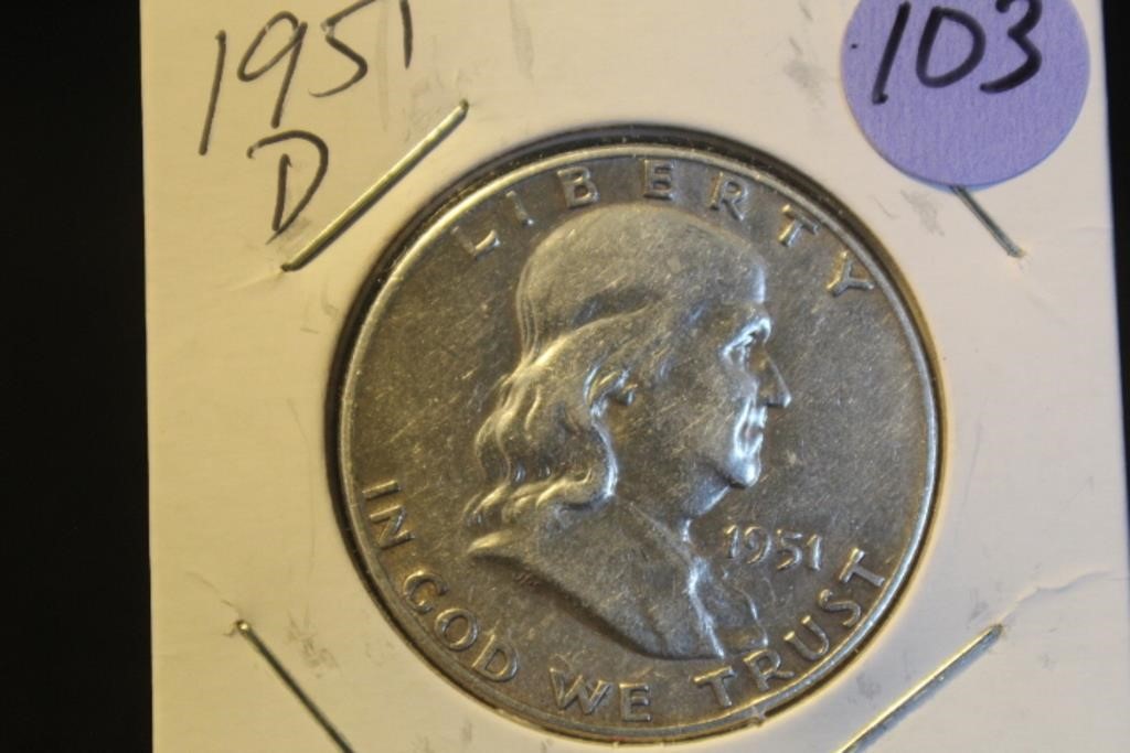 1951-D Franklin Silver Half Dollar