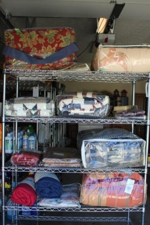 Lot of New Softgoods & Bedding, Contents on Shelf
