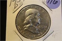 1957-D Franklin Silver Half Dollar