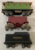 lot of 3 Tin Lionel Train Cars
