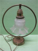 13" Vintage Brass Ring Lamp - Works