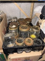 crate of canning jars pints and quarts