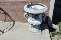 Pair of Composition Outdoor Planters with Handles