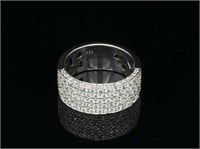 18CT WHITE GOLD PAVE SET DIAMOND RING -VALUE $8895