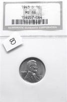 1943 D NGC MS66 LINCOLN CENT