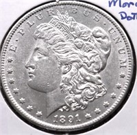 1891 S MORGAN DOLLAR AU