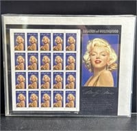 Framed vintage Marilyn Monroe full sheet stamps