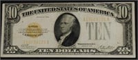 1928 10 $ GOLD CERTIFICATE XF