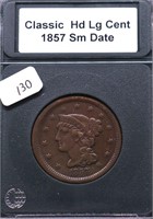 1857 SM DATE LARGE CENT XF
