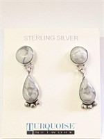 Sterling Silver Howlite Earrings  CL3