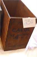 VTG CALOL ICE MACHINE WOOD CRATE 21XX11X16