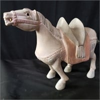 Carved wood horse figurine