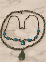 2 Stone & Silver necklaces