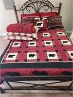 Red w/Black Bears Full Size Bedding Set