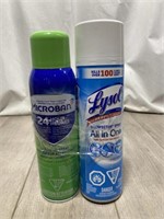 Microban and Lysol Disinfectant Spray
