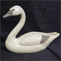 Wood carved swan