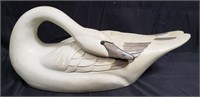 Carved wood swan
