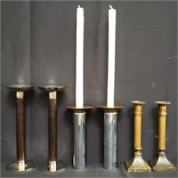Three pairs of candlesticks