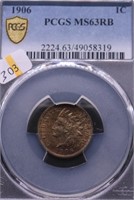 1906 PCGS MS63 RB INDIAN HEAD CENT