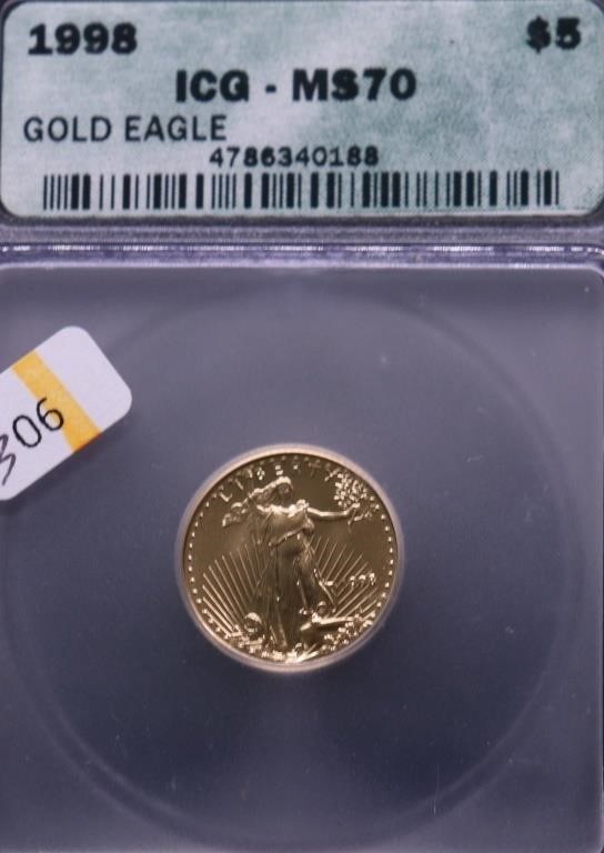 1998 ICG MS70 5 $ GOLD EAGLE