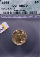 1998 ICG MS70 5 $ GOLD EAGLE