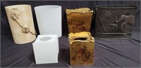 Group of wastebaskets and tissue holders