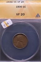 1930 ANAX VF 20 LINCOLN CENT