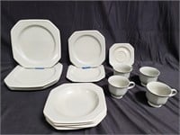 Group of 15 Mikasa plates, bowl, and tea cups