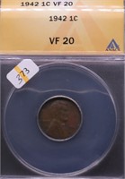 1942 ANAX VF 20 LINCOLN CENT