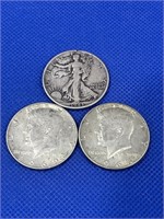 Lot silver half dollar coin coins liberty