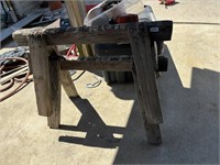 set of wooden saw horses