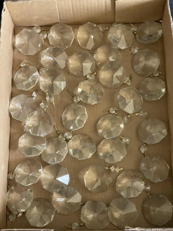 Vintage crystal chandelier prisms lot