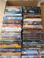 Box of DVD movies and TV shows