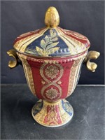 Chinese hand-painted porcelain covered jar by