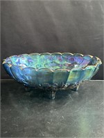 Vintage carnival glass fruit bowl