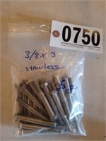 25 PCS 3/8 X 3 STAINLESS STEEL BOLTS