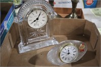 2 CRYSTAL BATTERY OPERATED CLOCKS