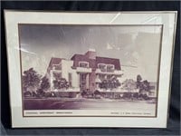 Frame vintage architectural rendering of Chateau