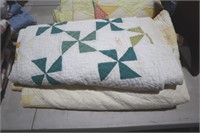 FULL SIZE HANDSTITCHED QUILTS SOME STAINING