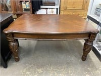 Ornate Wooden Coffee Table w/ Pull Out Surfaces