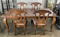 Wooden Dining Table with Leaf & 4 Chairs