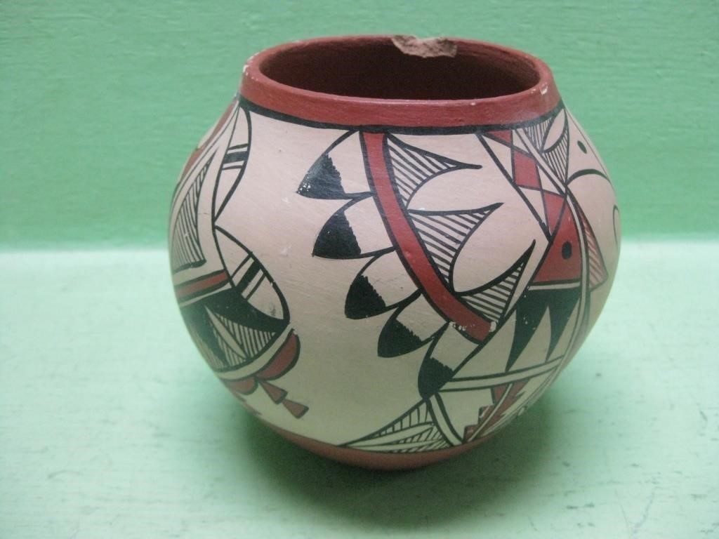 Jemez Pueblo Signed Pottery With Chipped Edge
