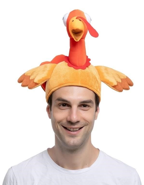 (new)Silly Wacky Turkey Cute Hat, Brown Turkey