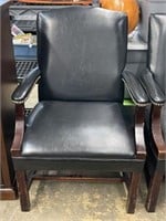 Leather Style Arm Chair with Nailhead Trim