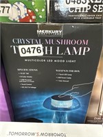 CRYSTAL MUSHROOM TOUCH LIGHT RETAIL $40
