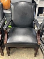 Leather Style Arm Chair with Nailhead Trim