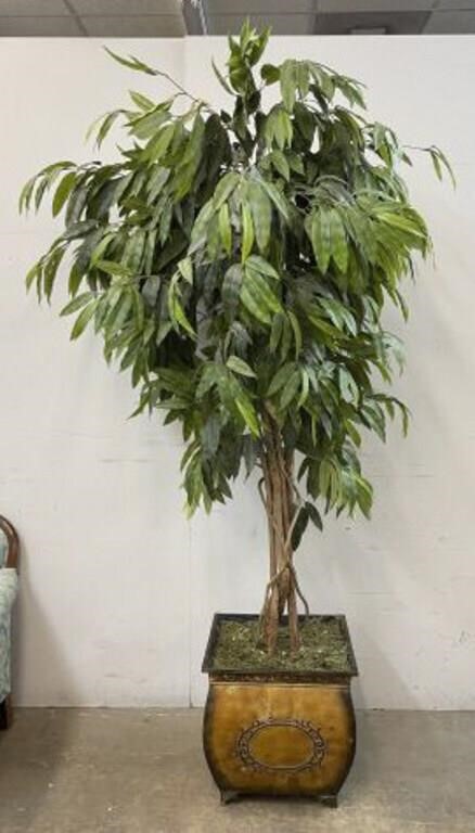 7 FT Artificial Tree with Metal Planter