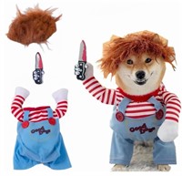(OpenBox/New)Pet Deadly Doll Dog Costume, Chucky