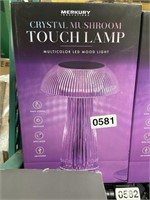 CRYSTAL MUSHROOM TOUCH  LAMP RETAIL $40